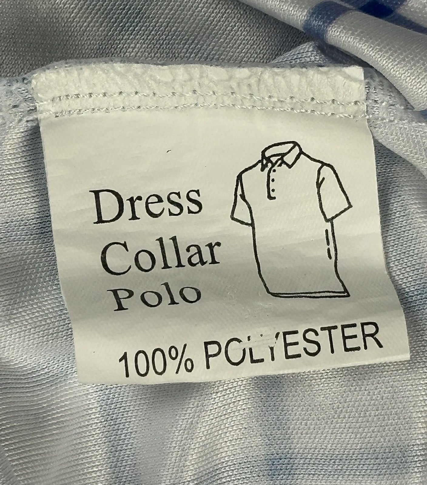 Collars & Co Dress Collar Polo Mens Large L Blue Grid Check Golf Performance