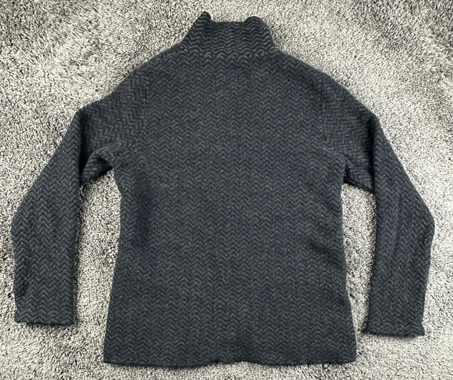 Barbour Beacon Brand Mens L Wool Blend Cardigan Sweater Jacket Herringbone Gray