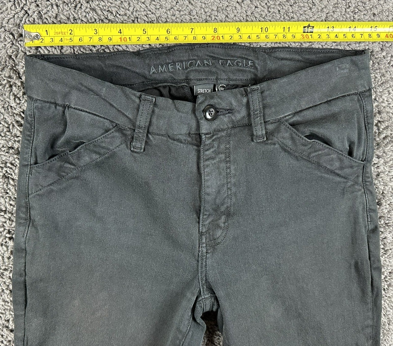 American Eagle High Rise Kick Boot Pants Womens 4 Black Stretch Bootcut Mid Rise