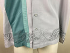 Cubavera Men's Gray wGreen with Contrast Panel & Embroidery Shirt Size XL