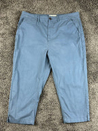 FatFace Womens US 10 Cropped Chino Pants Capri Blue Stretch Trousers