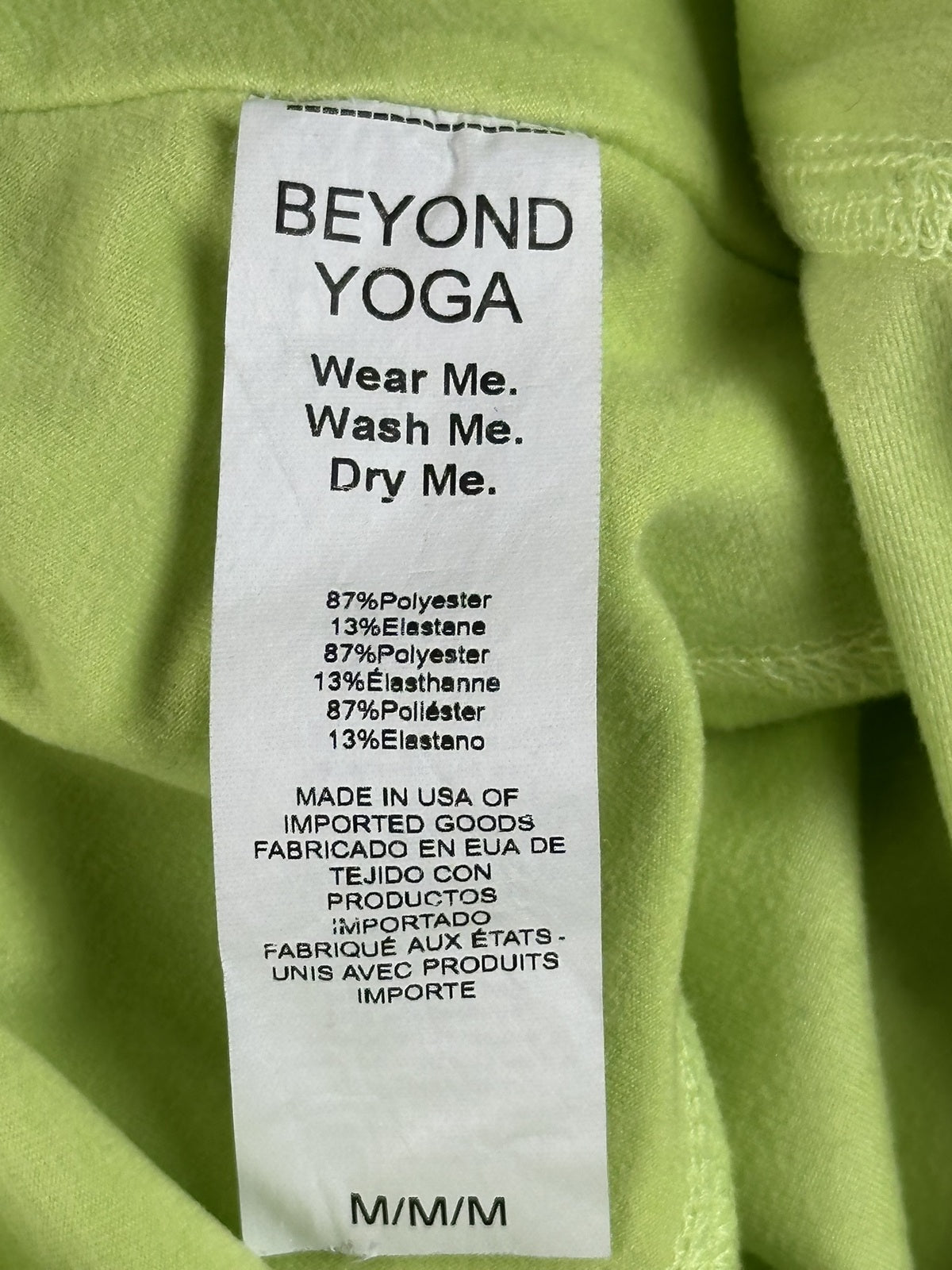 Beyond Yoga Spacedye At Your Leisure Crossover Biker Shorts Lime Green Medium M