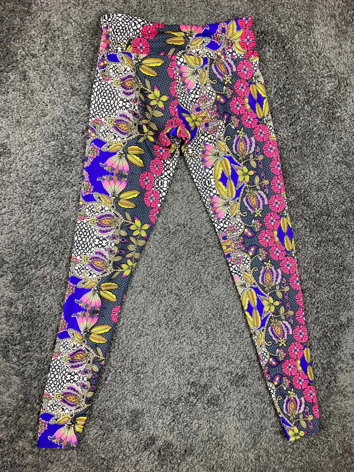Onzie Women’s Capri Yoga Leggings Floral Print Workout Multi-Color Sz S/M