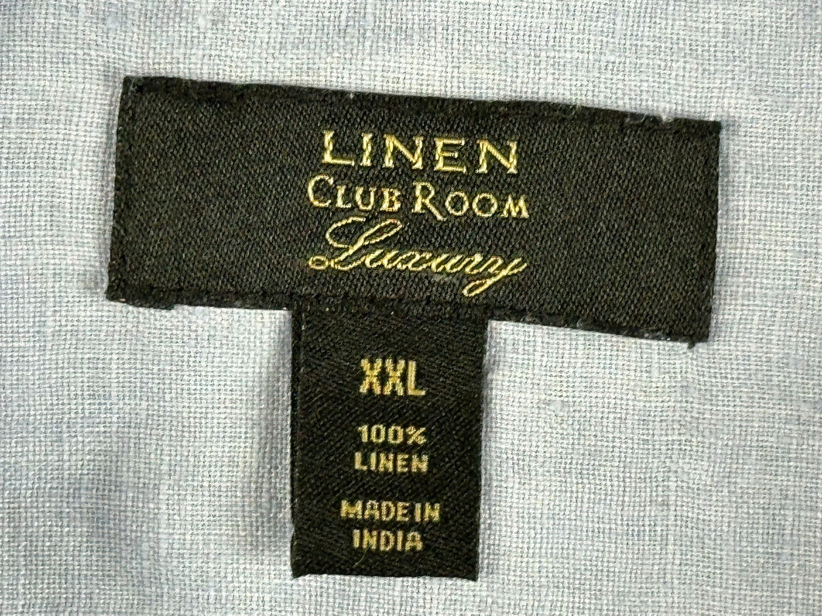 Club Room Mens 100% Linen Shirt XXL 2XL Light Blue Long Sleeve Button Front