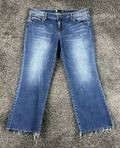 KUT from the Kloth Kelsey Flare Jeans Womens 16P High Rise Stretch Raw Hem