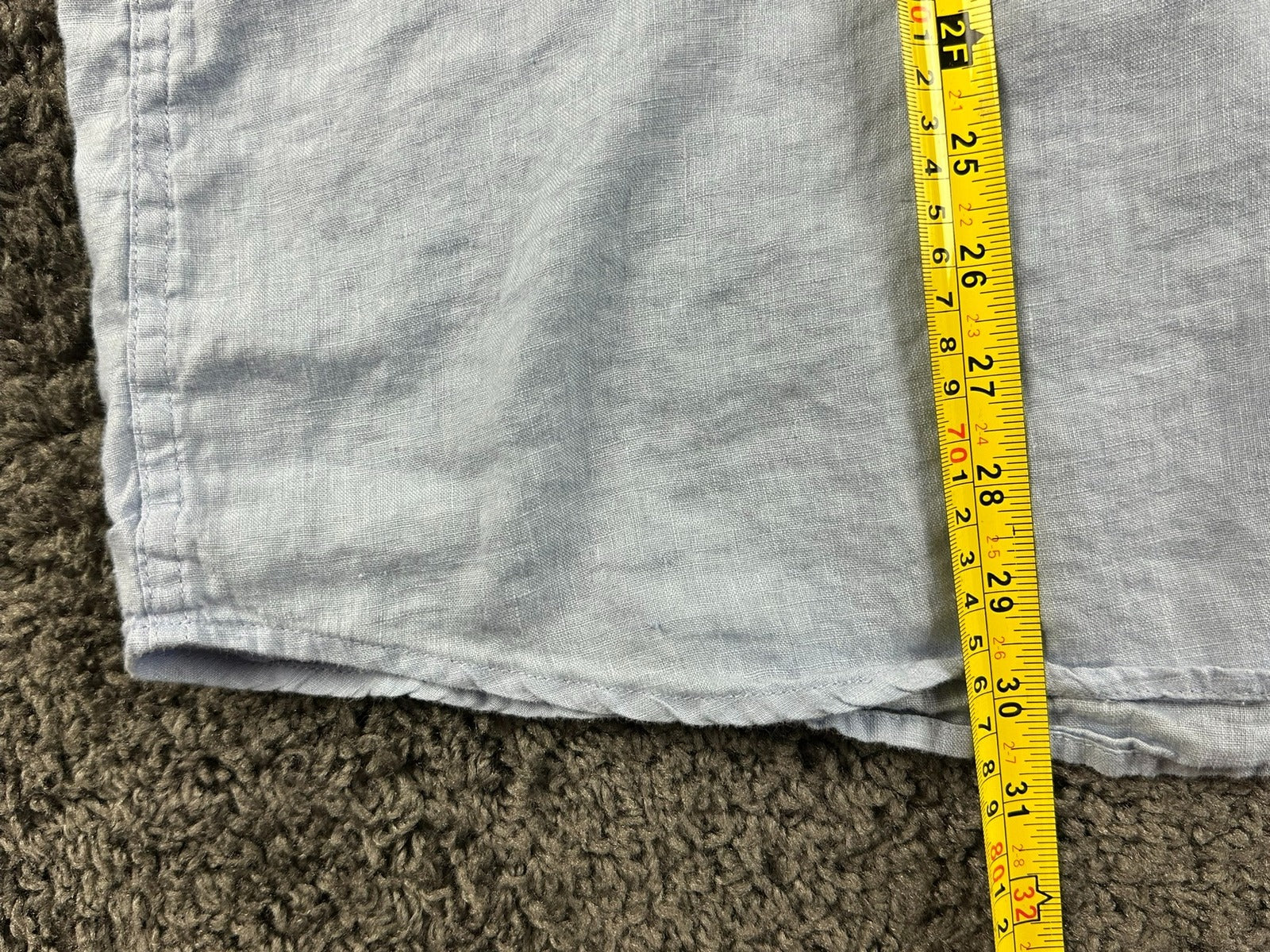 Club Room Mens 100% Linen Shirt XXL 2XL Light Blue Long Sleeve Button Front