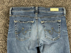 AG Adriano Goldschmied Legging Ankle Jeans Sz 27 Medium Wash Stretch Distressed