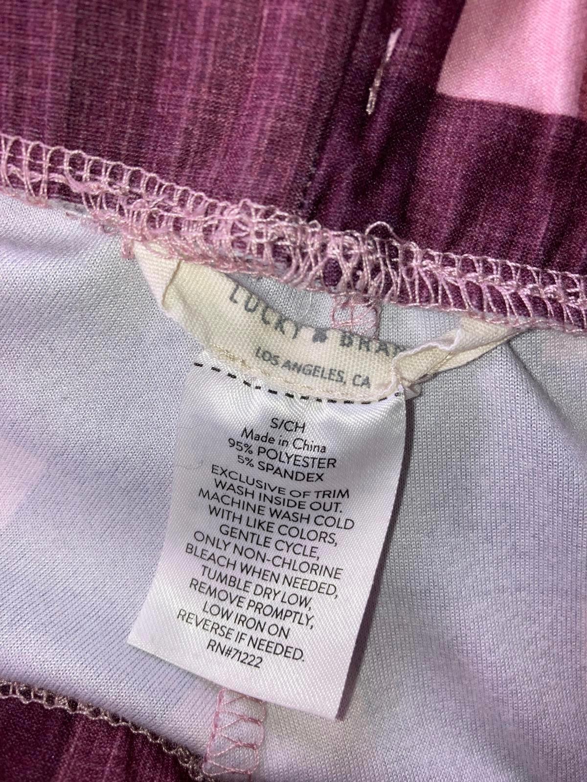 Lucky Brand Women’s Pajama Lounge Pants Size S Pink Plaid Drawstring Pockets