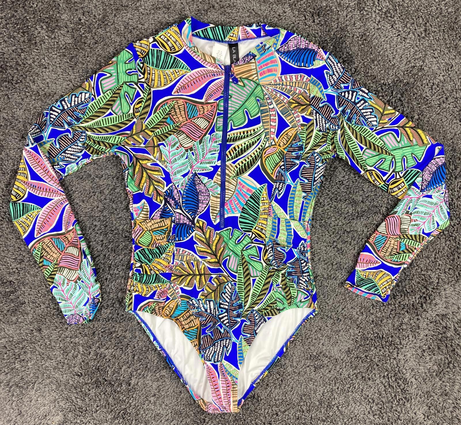 La Blanca Neon Nights Zip Up Long Sleeve One Piece Paddlesuit Size XL