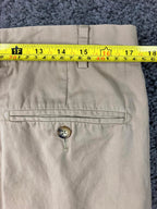 Faconnable Trim Fit Khaki Pleated Cotton Chino Pants Men’s 36 RN58865