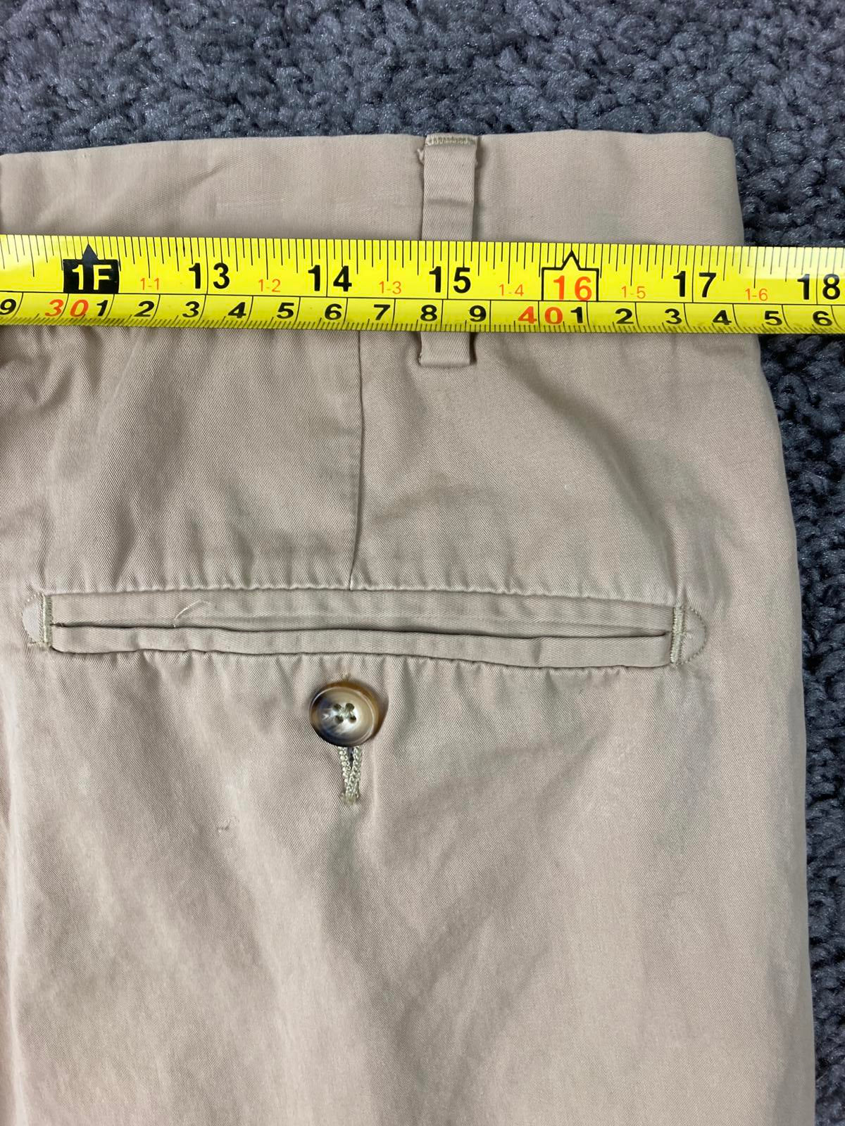 Faconnable Trim Fit Khaki Pleated Cotton Chino Pants Men’s 36 RN58865