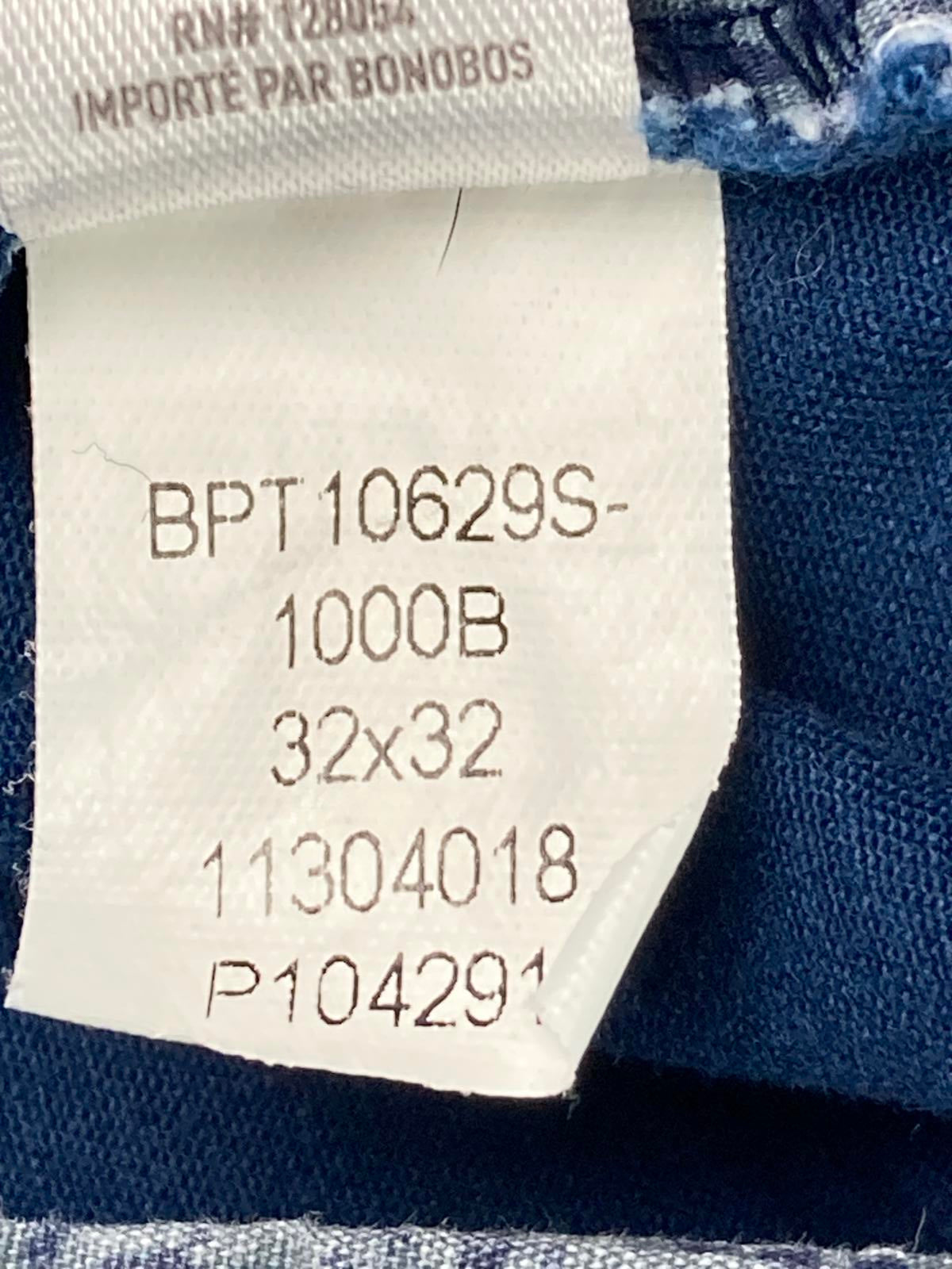 Bonobos Slim Fit Stretch Chino Pants Blue Men's Size 32x32 Zip Pocket