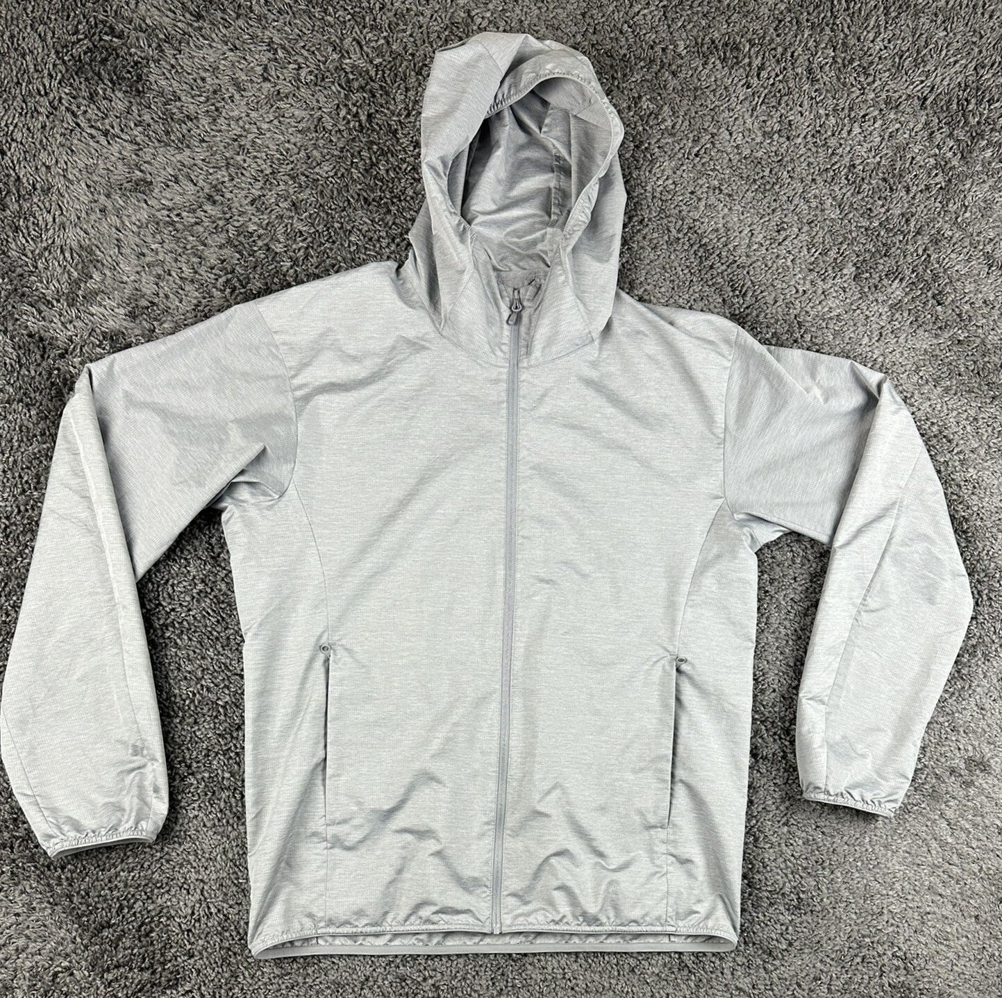 Uniqlo Men S Pocketable UV Protection Parka Jacket Gray Windbreaker Full Zip
