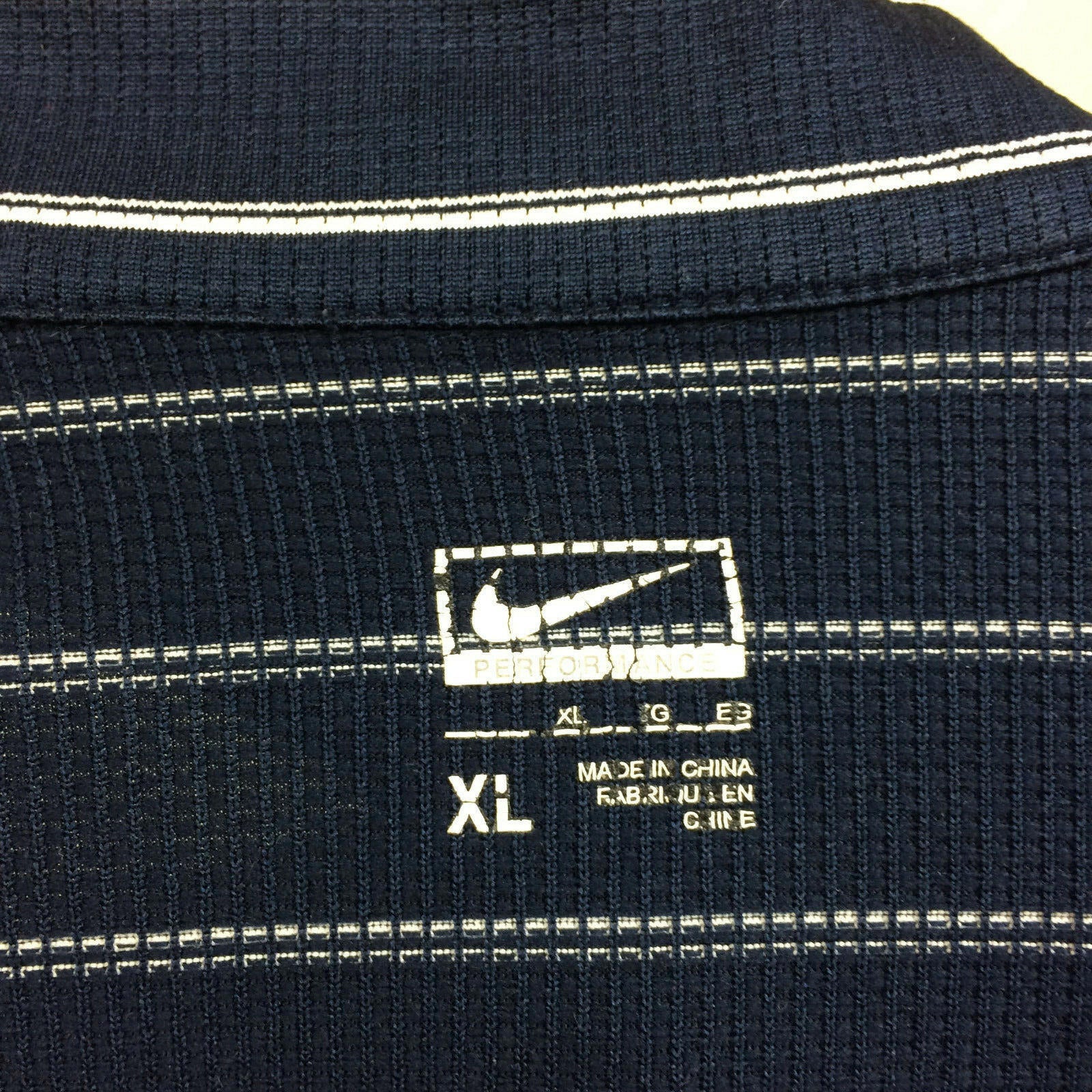 Nike Performance Polo Shirt Men’s Sz XL Blue White Striped Short Sleeve Golf Tee