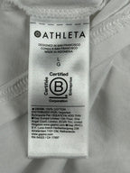 Athleta True Cotton Tee White Womens L Relaxed Fit Crew Neck Short Sleeve Shirt