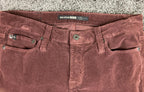 Big Star 1974 Alex Skinny Corduroy Pants Womens 27R Burgundy Stretch