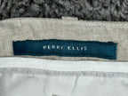 Perry Ellis Mens Linen Blend Drawstring Pants 34x32 Beige Beach Resort Chino