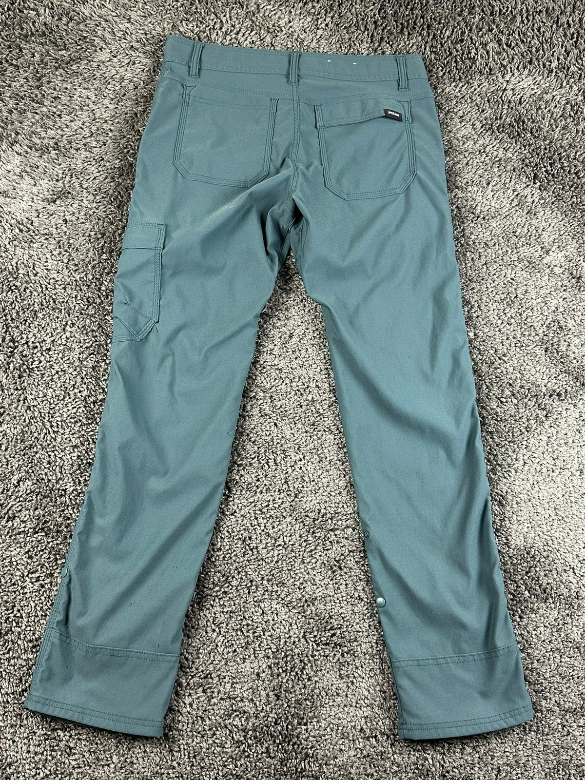 prAna Stretch Zion Slim Fit Pants Mens 30x30 Hiking Cargo Belted Teal