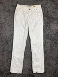 Pilcro & the Letterpress Anthropology White Ankle Skinny Pants Women 25 Stretch