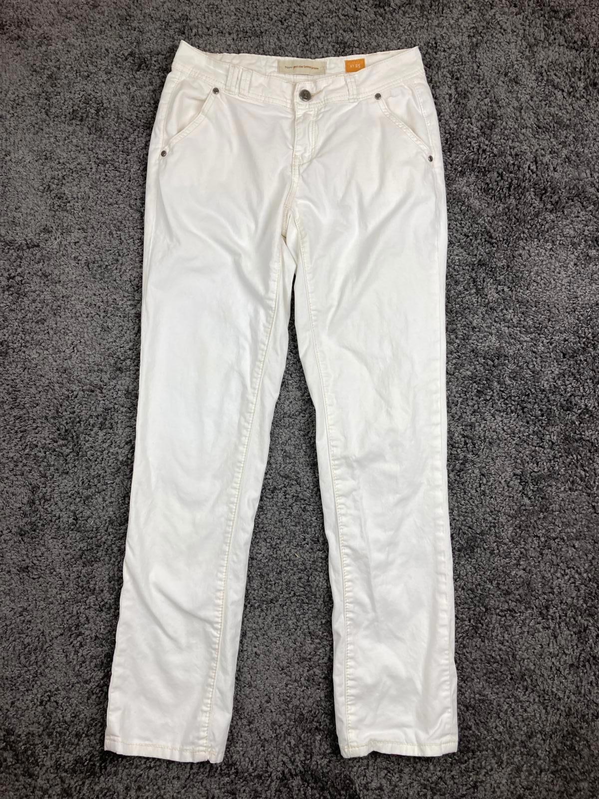 Pilcro & the Letterpress Anthropology White Ankle Skinny Pants Women 25 Stretch