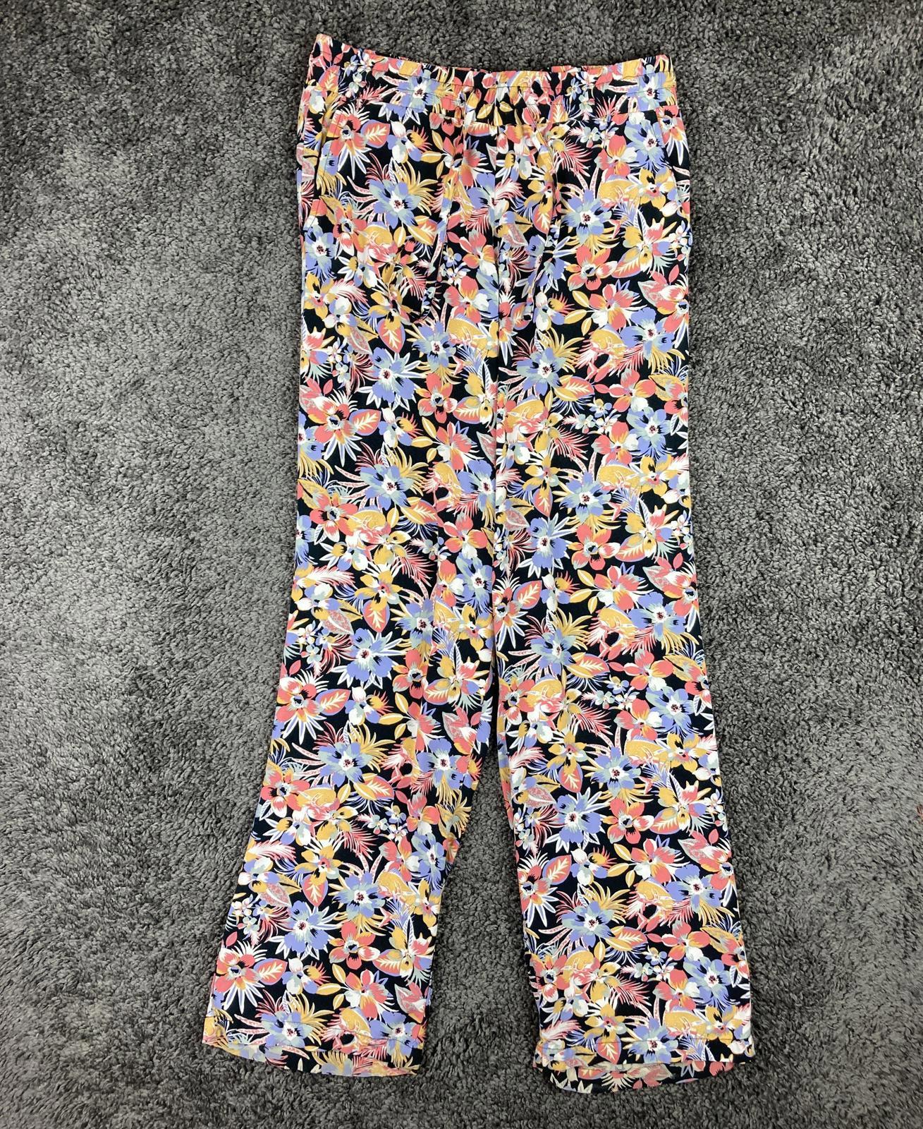 Salty Crew Pants Drifting Tropical Floral Beach Womens Size M Lounge Drawstring