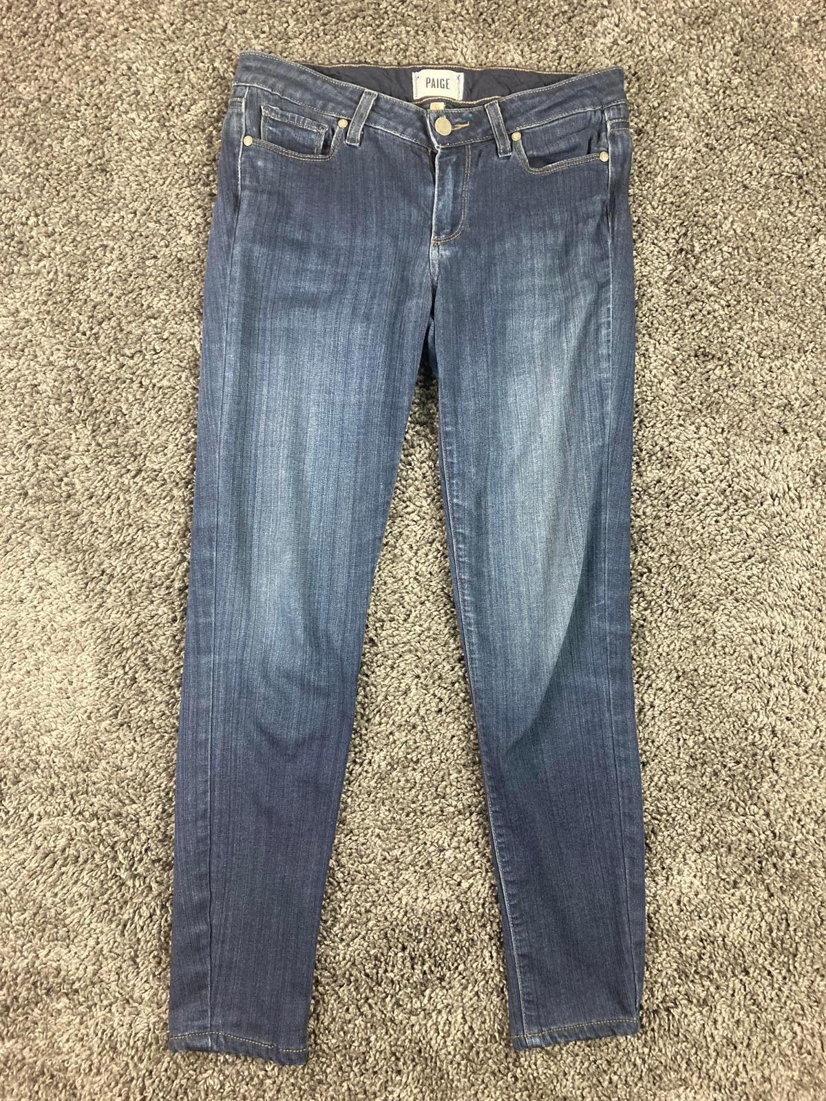 Paige Skyline Skinny Jeans Women Size 27 Blue Stretch Denim