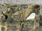 Twin Sisters Womens Camo Cargo Pants Medium Green Belted Stretch Jogger Utility