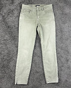 NYDJ Womens Ami Skinny Ankle Jeans Size 2 Olive Green Lift Tuck Split Hem Pants