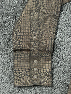 Rock Roll n Soul Mens Snakeskin Print Shirt Black Gold Button Up Shirt M NWT