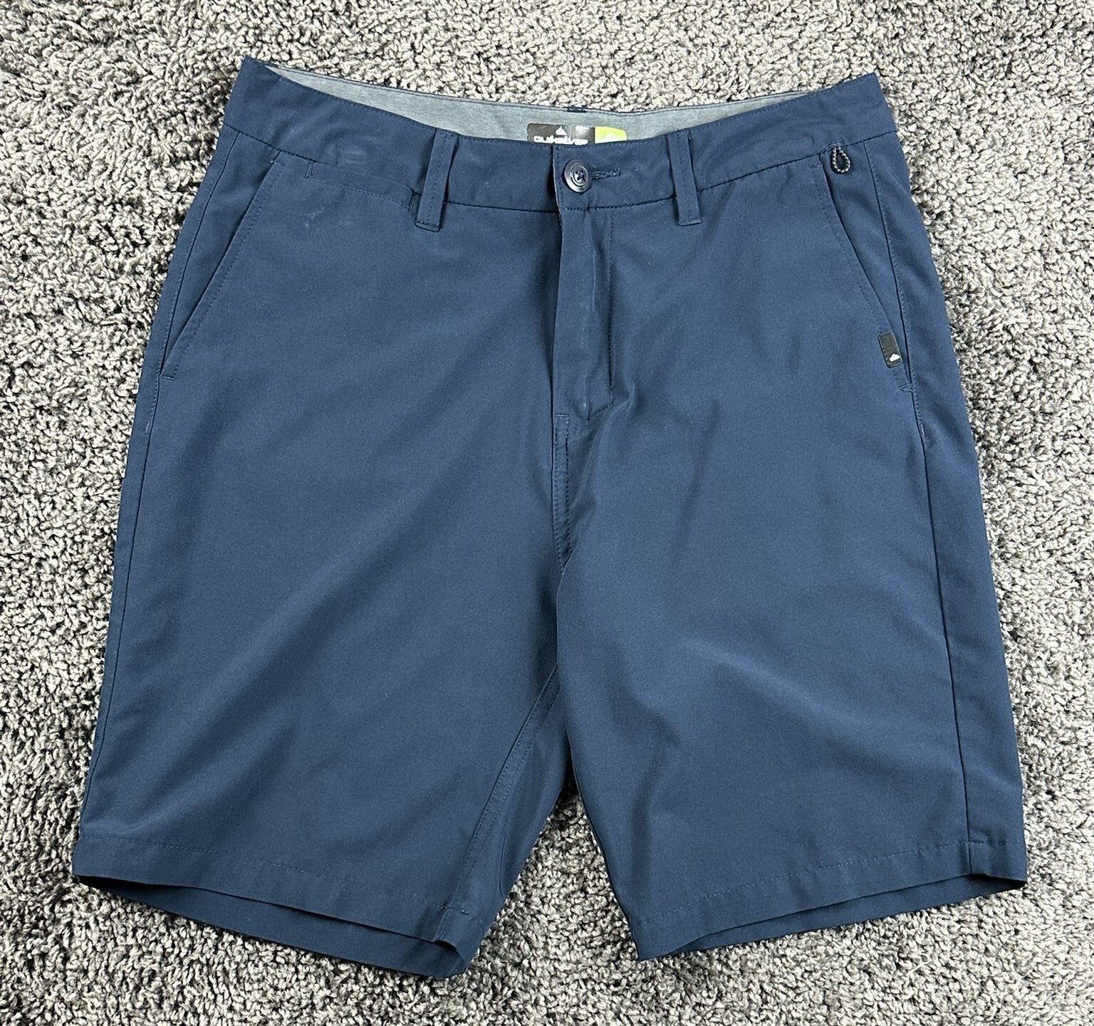 Quiksilver Amphibian Boardshorts Mens 30 Navy DryFlight Hybrid Stretch 9" Inseam