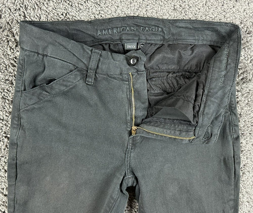 American Eagle High Rise Kick Boot Pants Womens 4 Black Stretch Bootcut Mid Rise