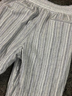 Westbound Pants Linen Blend Striped Wide Leg Women XL Smocked Waist Drawstring
