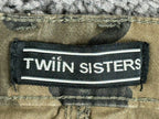 Twin Sisters Womens Camo Cargo Pants Medium Green Belted Stretch Jogger Utility