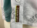 Cubavera Men's Gray wGreen with Contrast Panel & Embroidery Shirt Size XL
