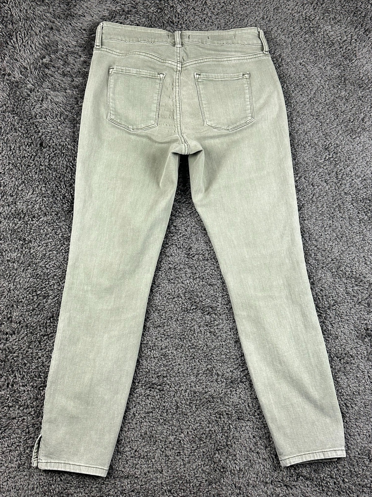 NYDJ Womens Ami Skinny Ankle Jeans Size 2 Olive Green Lift Tuck Split Hem Pants