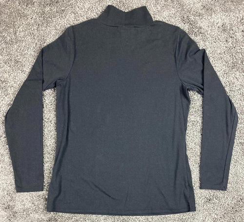 Belle Kim Gravel Mock Neck Top Modal Blend Women’s Black Size S/M