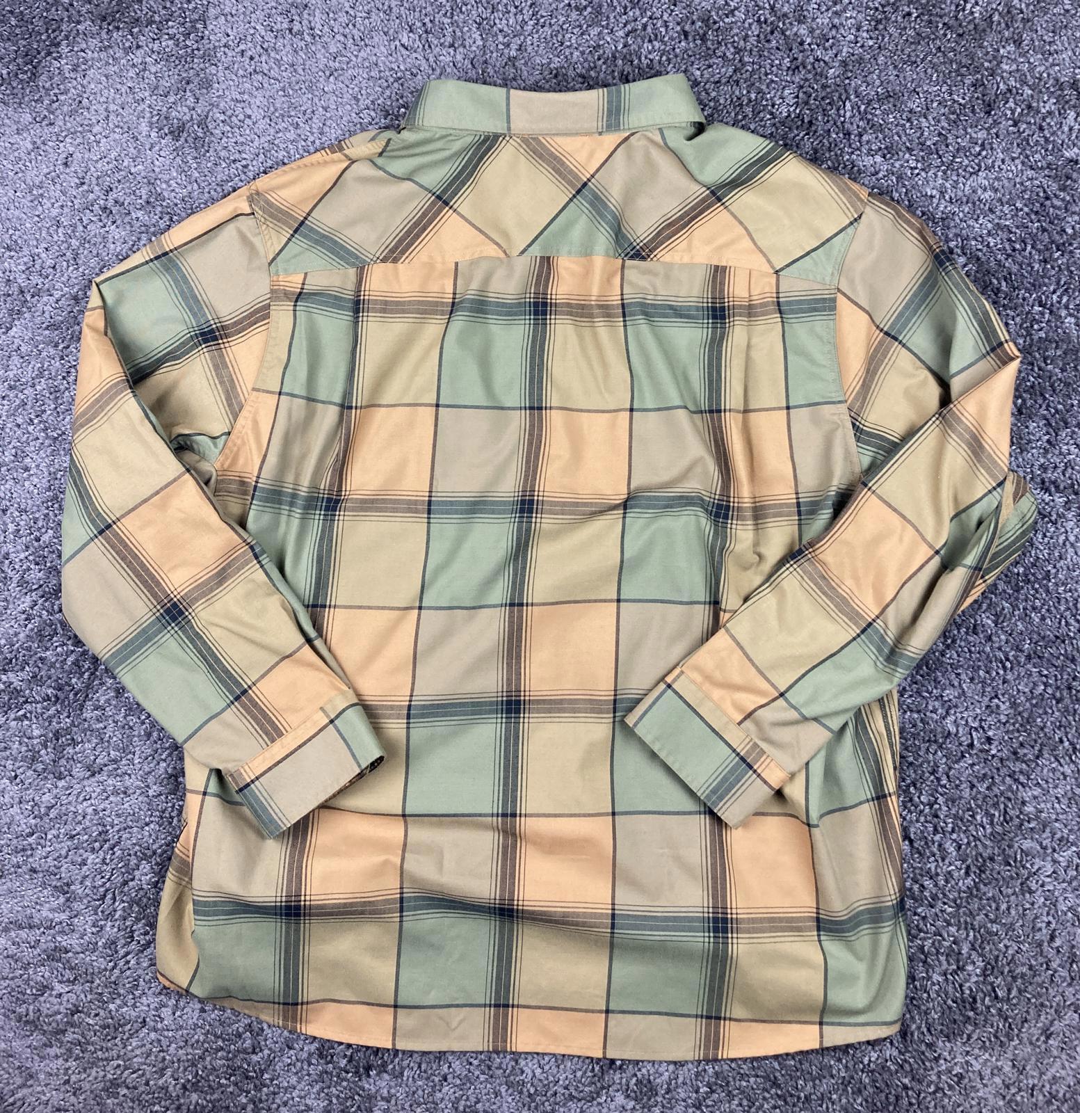 Alaskan Hardgear Duluth Trading Plaid Wool Blend Shirt XL Standard Fit Green Tan