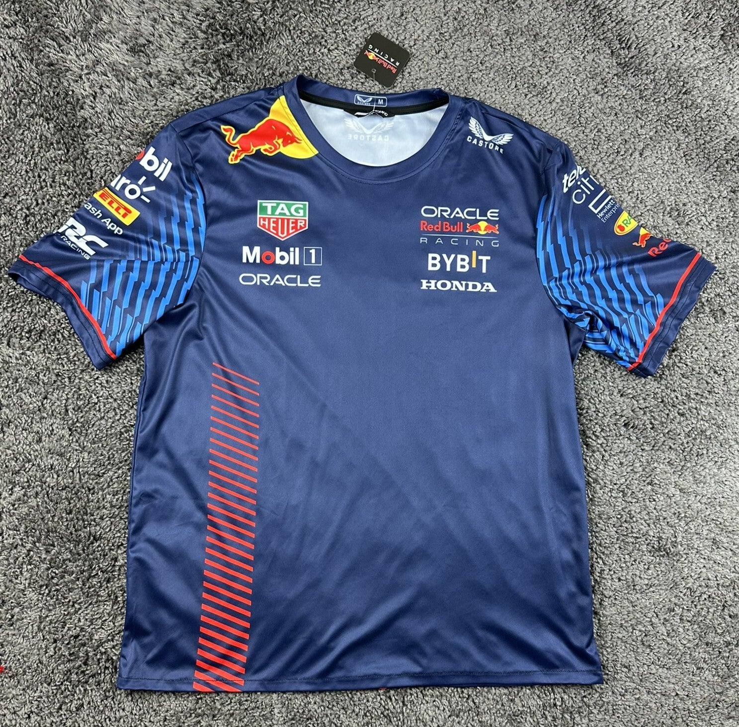 Castore Red Bull Racing Mens Team Shirt M Navy F1 Oracle Honda NWT
