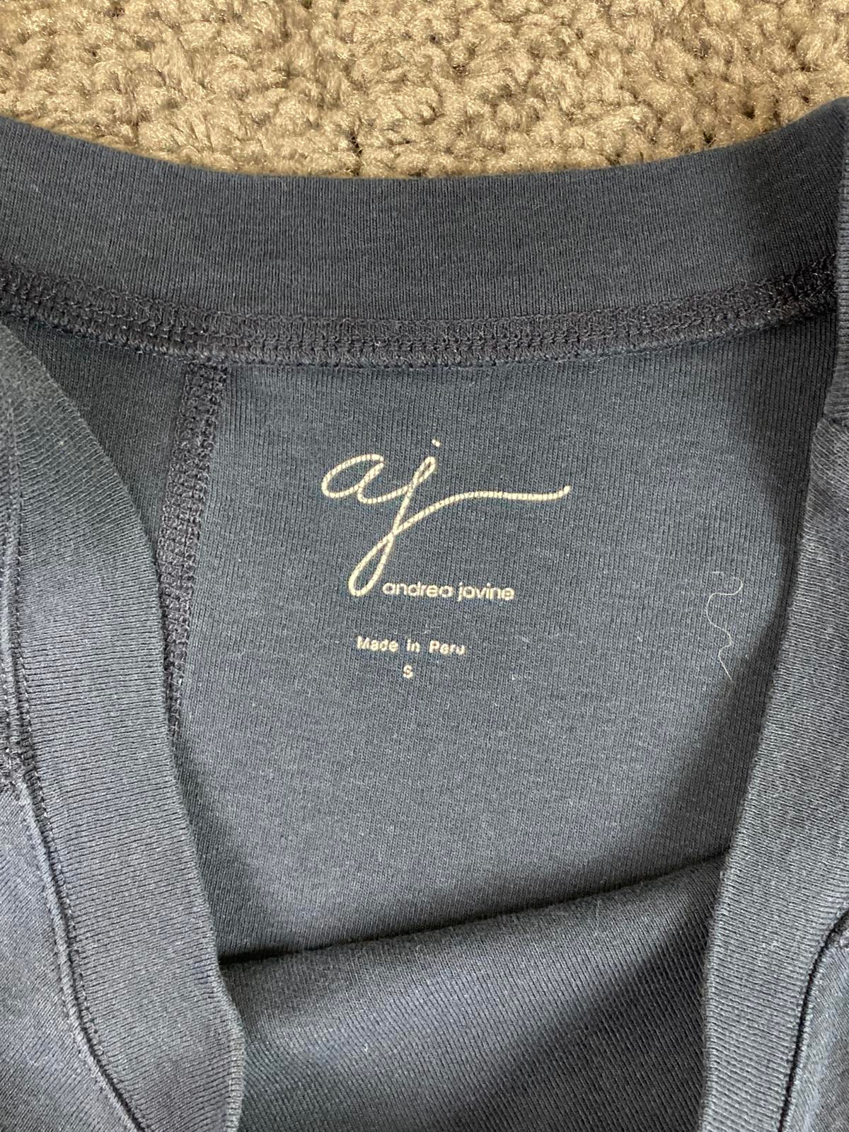 AJ Andrea Jovine Women’s Navy Cotton Sheath Dress Size S Cap Sleeve