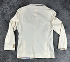 TailorByrd Collection Mens 38R Cream Linen Blend Blazer Paisley Lined Sport Coat