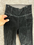 Athleta Black Corduroy Metro High Waisted Leggings Pants Pockets XS