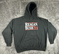 Reagan Bush 84 Hoodie Black Vintage Style Political Election Sweatshirt 3XL