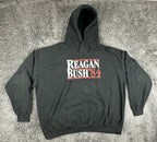 Reagan Bush 84 Hoodie Black Vintage Style Political Election Sweatshirt 3XL