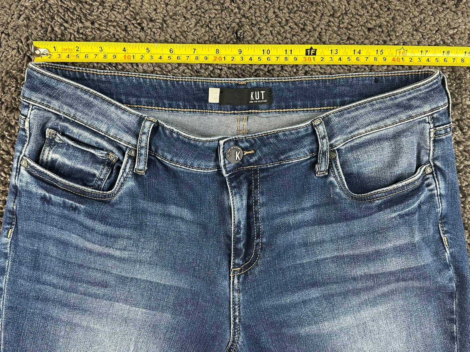 KUT from the Kloth Kelsey Flare Jeans Womens 16P High Rise Stretch Raw Hem