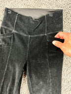 Athleta Black Corduroy Metro High Waisted Leggings Pants Pockets XS