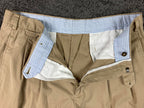 Faconnable Trim Fit Khaki Pleated Cotton Chino Pants Men’s 36 RN58865