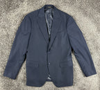 Doppelganger Roma Mens Suit 38R Navy Blue Blazer Pants 32x27 Stretch
