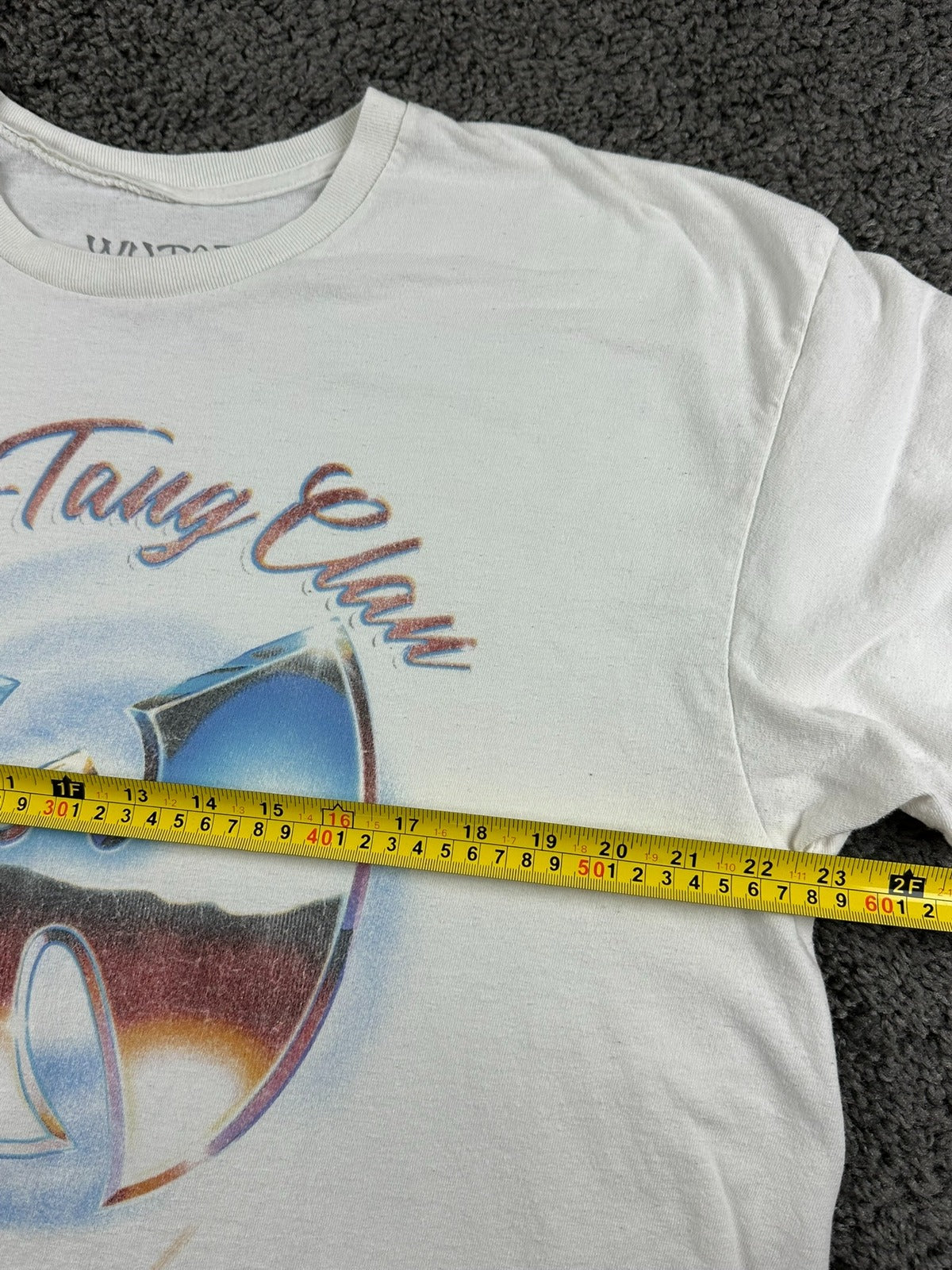 Wu Tang Clan T Shirt Mens Large White Graphic Rap Tee Airbrush Chrome Logo LG