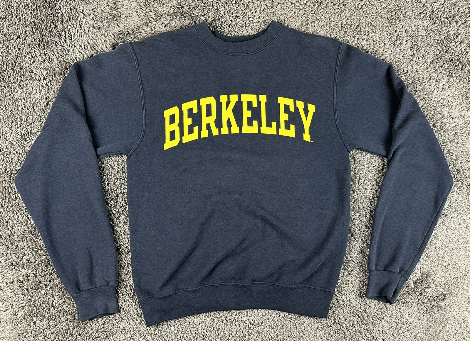 Champion UC Berkeley Mens Small Sweatshirt Navy Gold Eco Fleece Crewneck Y2K
