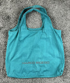 Marco Bicego Cotton Tote Bag Teal Blue Logo Reusable Shopping 19x23